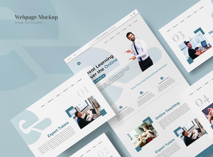 PSD 3d interface website presentation mockup isolated