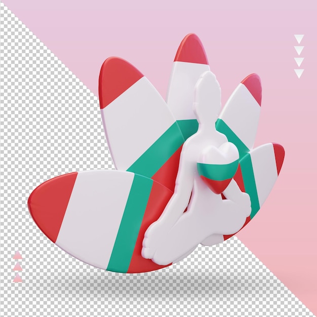 3d International yoga day Bulgaria flag rendering left view