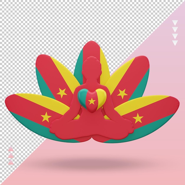 3d international yoga day cameroon flag rendering front view