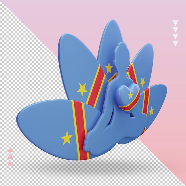 PSD 3d international yoga day democratic congo flag rendering left view