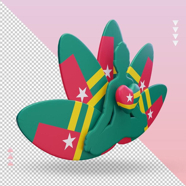 PSD 3d international yoga day togo flag rendering left view