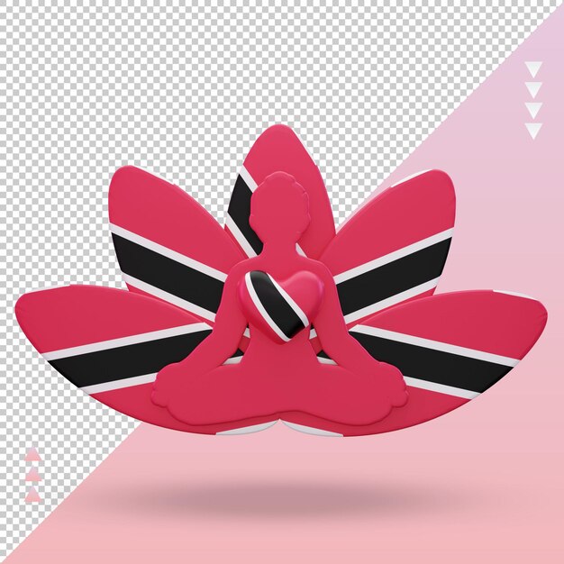 PSD 3d international yoga day trinidad and tobago flag rendering front view