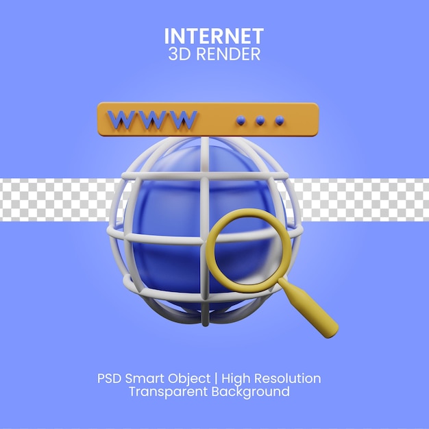 PSD 3d internet illustratie geïsoleerd