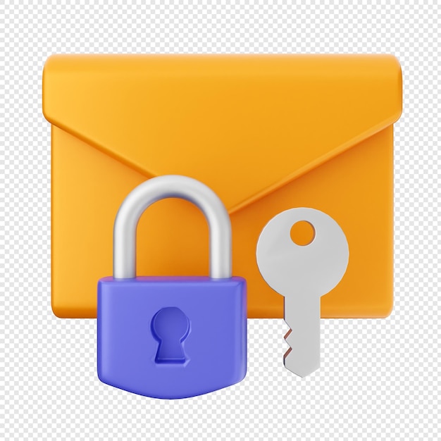 3d internet security protection mail padlock key password