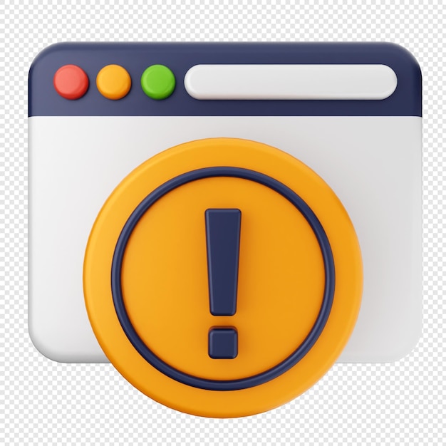 3d internet security protection website warning alert caution sign danger