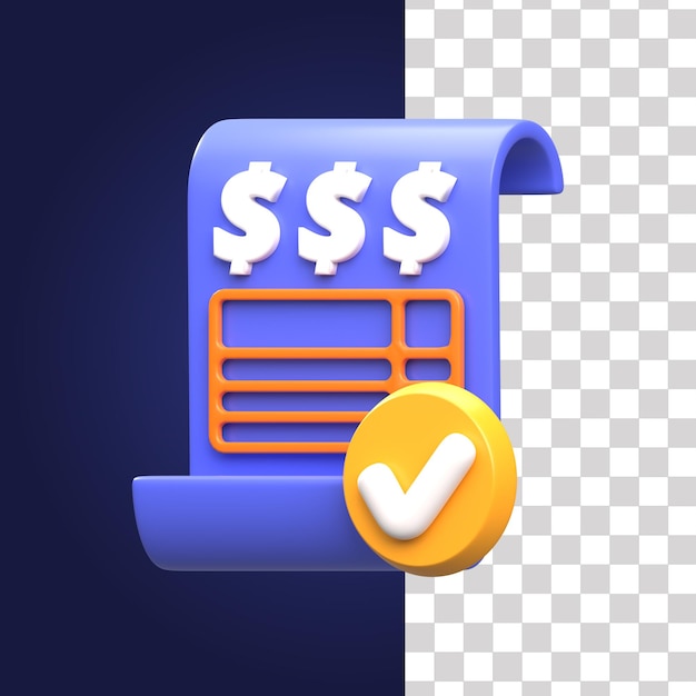 PSD 3d invoice illustration