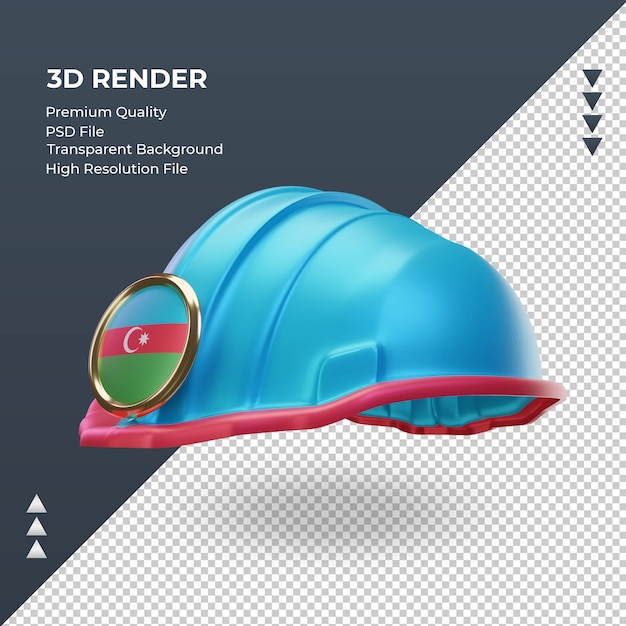 3d Inżynier Flaga Azerbejdżanu Renderujący Prawy Widok