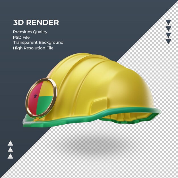 3d Inżynier Flaga Gwinei Renderujący Prawy Widok