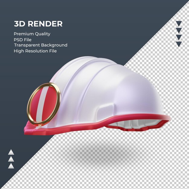 3d Inżynier Peru Flaga Renderowania Prawy Widok