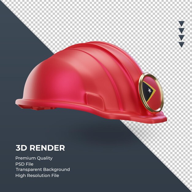 3d inżynier Timoru Wschodniego renderowania flagi z lewej strony