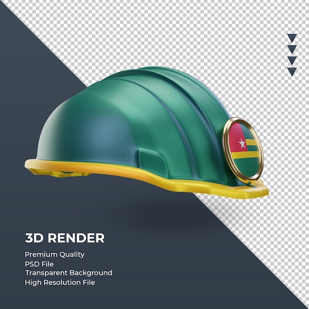 3d Inżynier Togo Flaga Renderująca Widok Z Lewej Strony