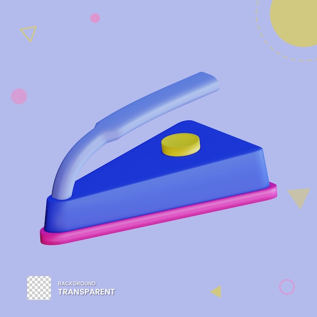 3d ironing clothes illustration with transparent background