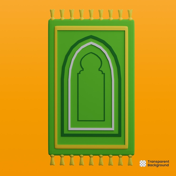 PSD 3d islamic carpet transparent render