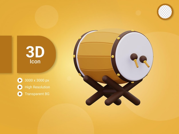 3d islamic drum icon