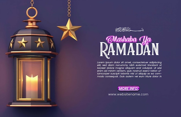 3d islamic lantern and star decors islamic festival religious