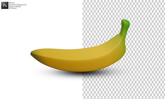 3d design banana isolata