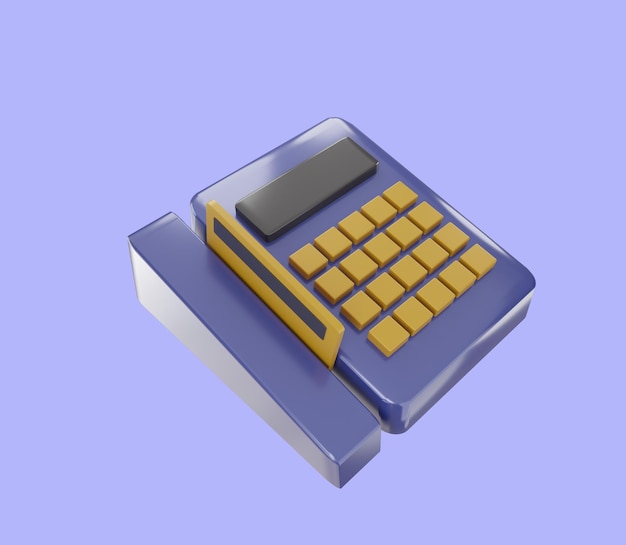 3d isolated card swipe machine icon illustration