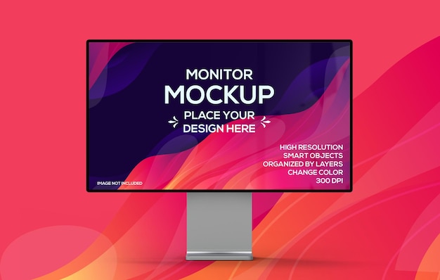 3d isolato monitor del computer mockup design