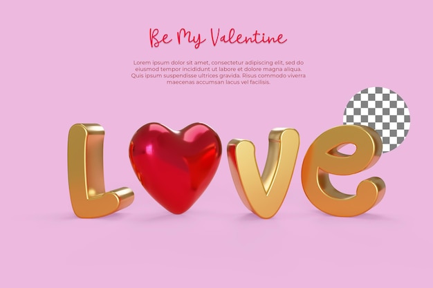 PSD concetto-di-design-3d-isolato-per-happy-san valentino