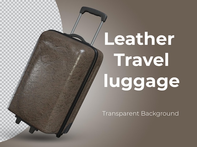 PSD 3d isolated highquality leather travel luggage