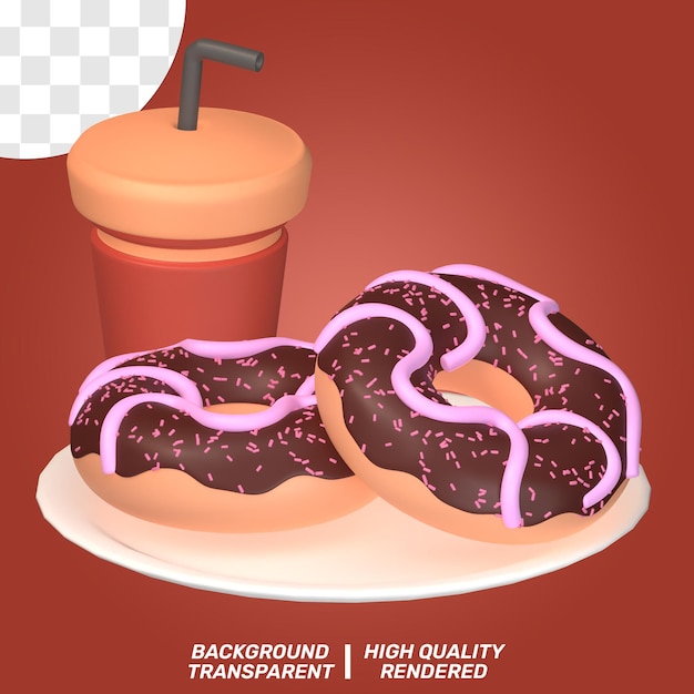 PSD 3d isolated illustration fast food icon transparent background