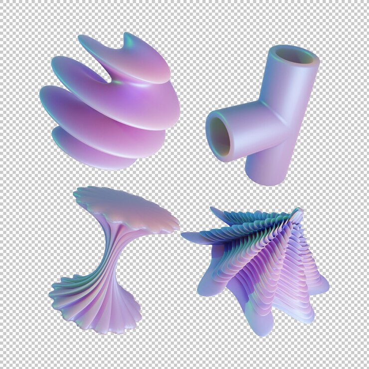 PSD 추상적인 모양의 3d 분리 렌더링