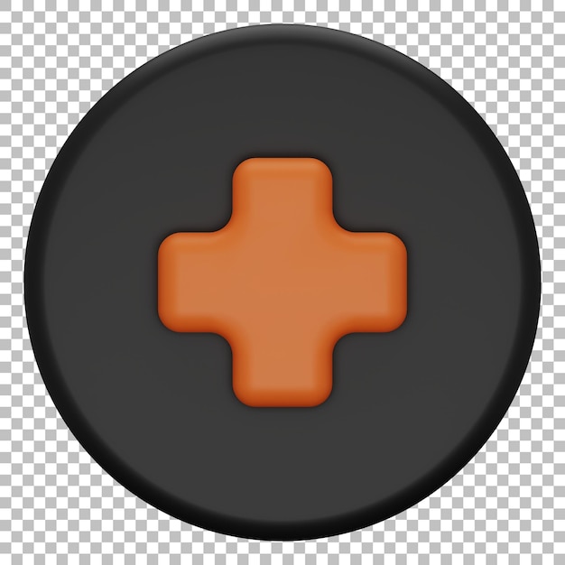 3d isolated render of add button icon psd