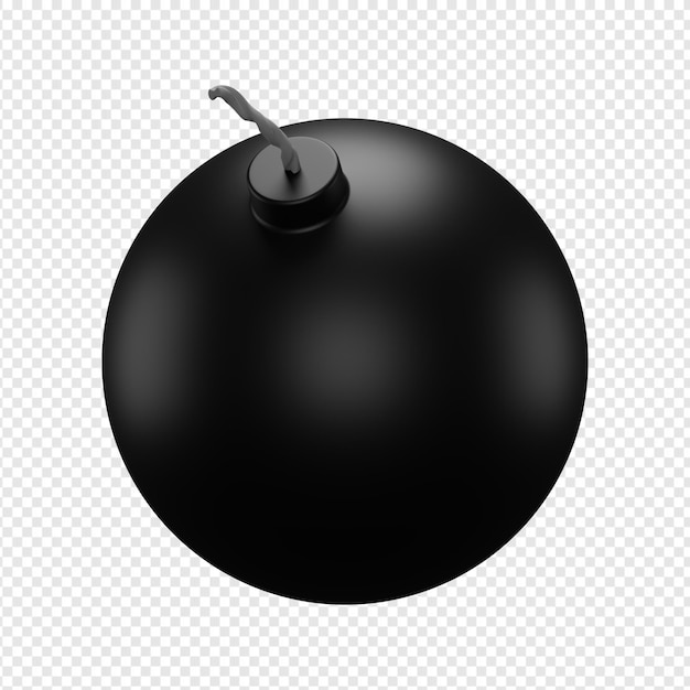 3d isolated render of bomb icon psd