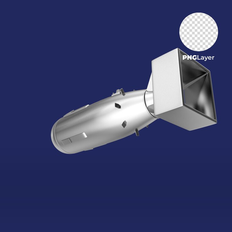 PSD 3d isolated render bomb with transparent background