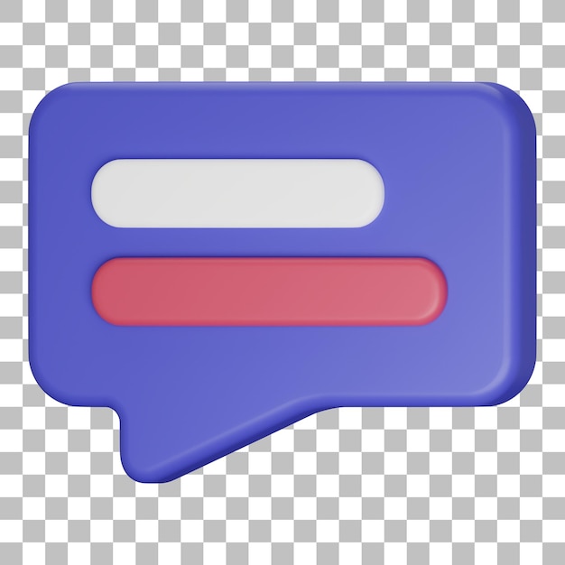 3d isolated render of bubble chat icon psd