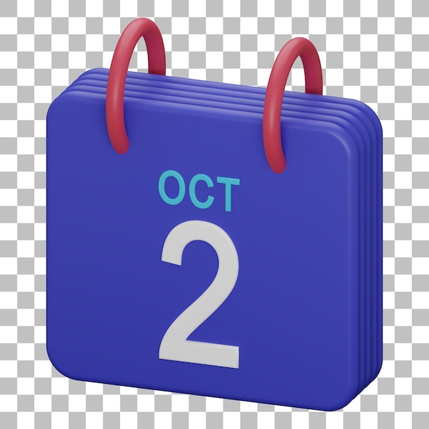 Rendering 3d isolato dell'icona del calendario psd