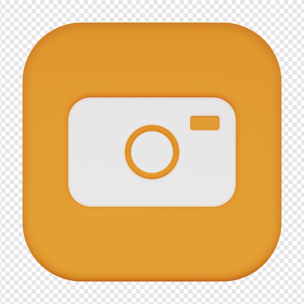 3d isolated render of camera button icon psd