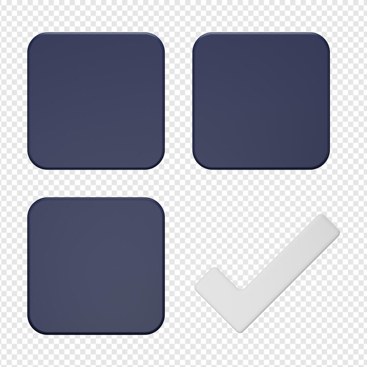 PSD 3d isolated render of check menu icon psd