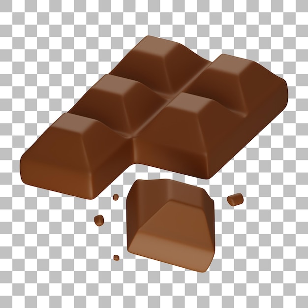 Rendering 3d isolato dell'icona di cioccolato psd