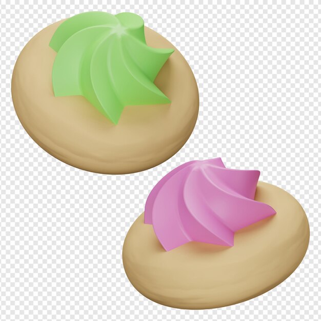 3d rendering isolato di cookie icona psd