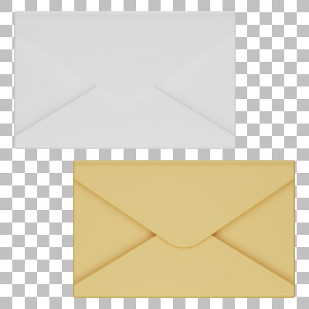 PSD 3d isolated render of envelope mail icon psd