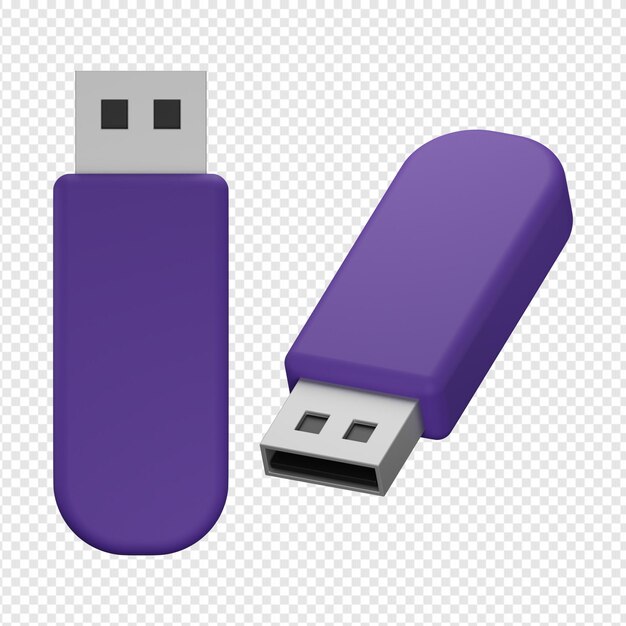 3d isolated render of flash drive icon psd