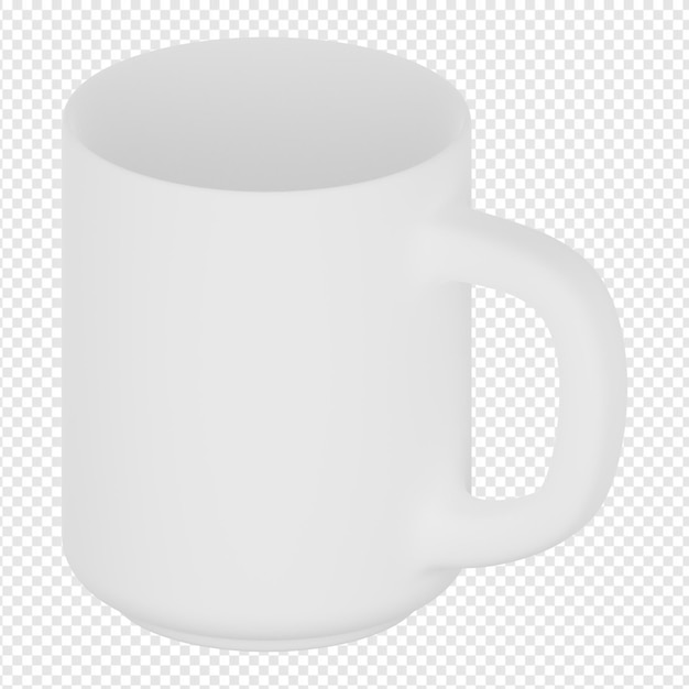 3d isolated render of glass mug icon psd