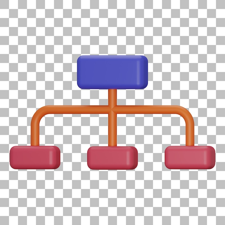 PSD 3d isolated render of hierarchy icon psd