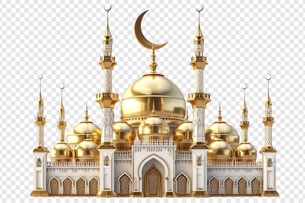 PSD 3d レンダリング 透明な白い背景のモスク