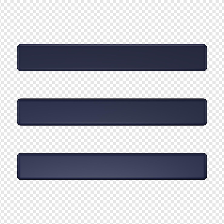 PSD 3d isolated render of menu icon psd