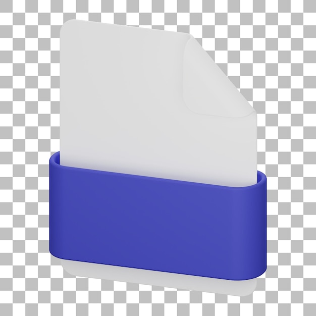 3d isolated render of file format document icon psd