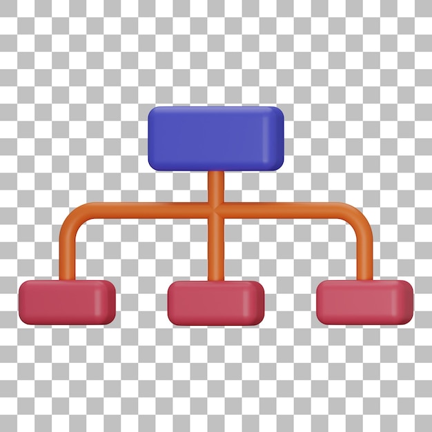 3d isolated render of hierarchy icon psd