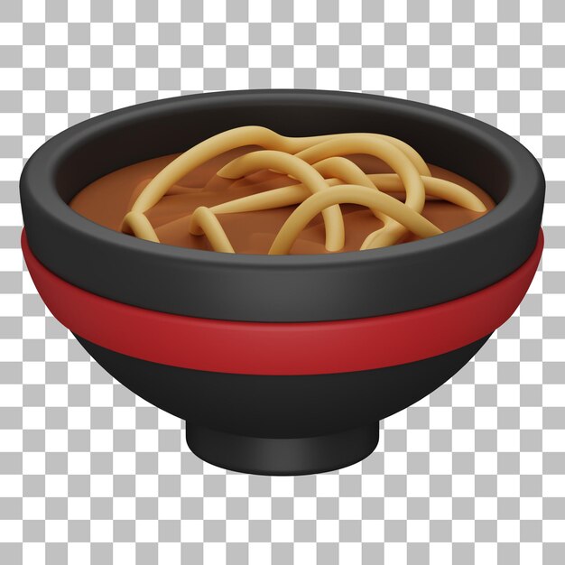 麺アイコンpsdの3d分離レンダリング