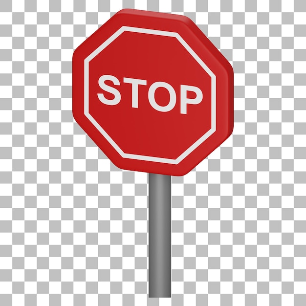 3d isolated render of stop sign icon psd