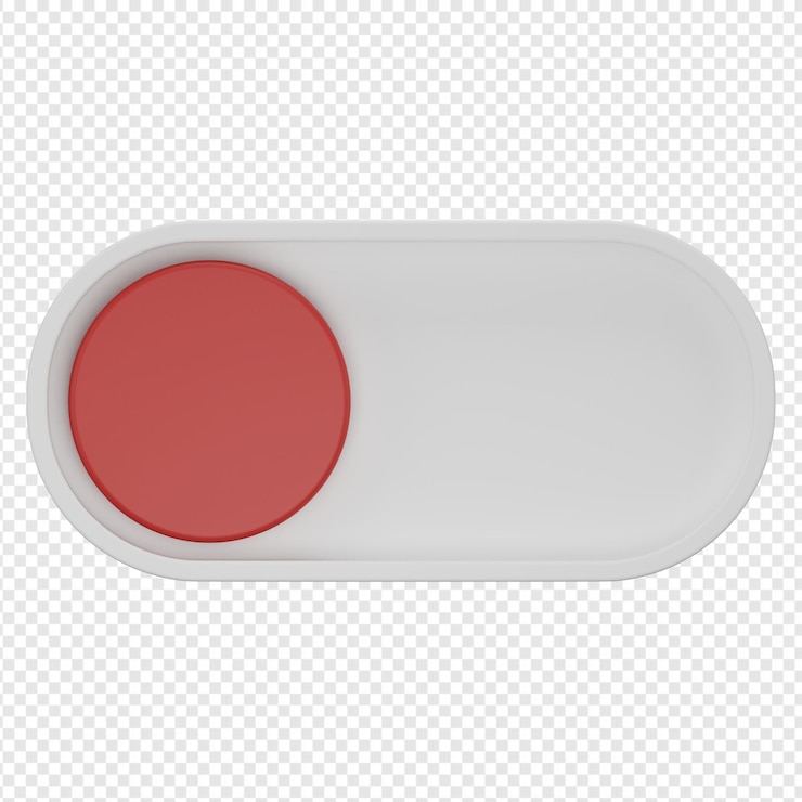 PSD 3d isolated render of toogle button icon psd