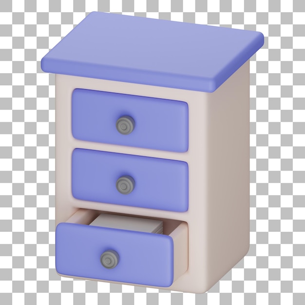 3d isolated render of open drawer icon psd