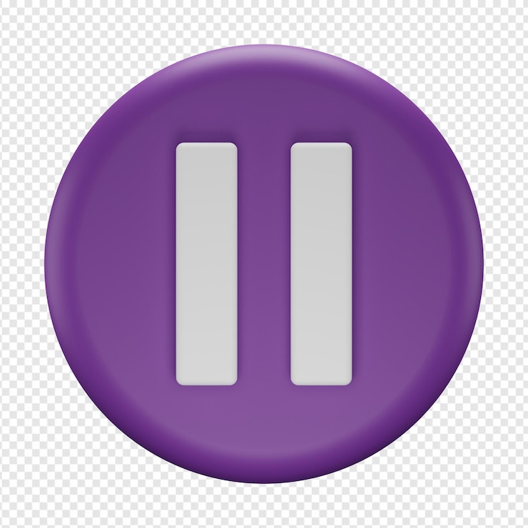 PSD 3d isolated render of pause button icon psd
