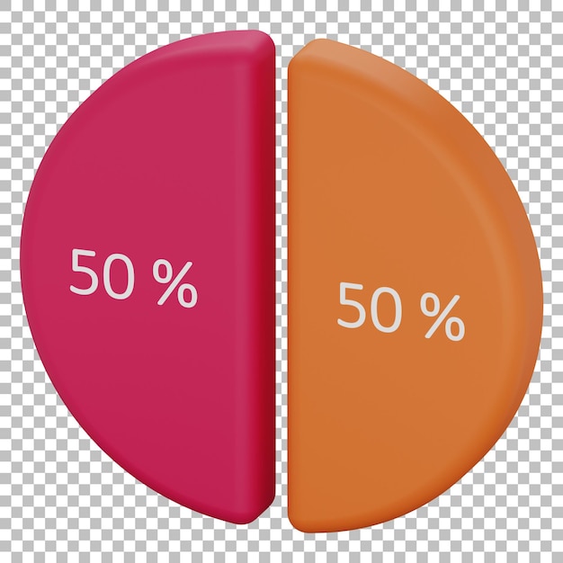 PSD 3d isolated render of pie chart icon psd