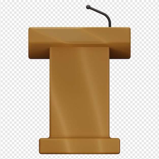 3d isolated render of podium icon psd